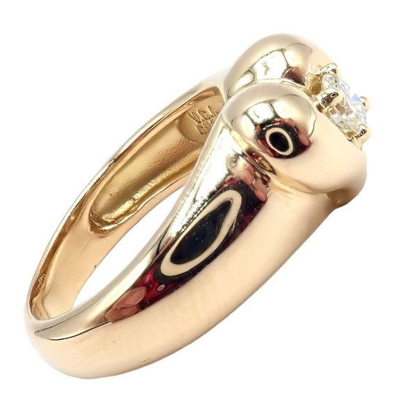 Authentic Van Cleef & Arpels 18k Yellow Gold Diamond Heart Ring - Picture 3 of 9